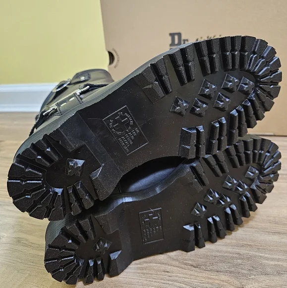 Dr. Martens ANISTONE HI LEATHER BIKER BOOTS - Picture 9 of 12